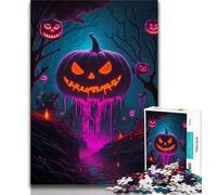 Rompecabezas de 1000 Piezas para Adultos y Adolescentes Rompecabezas de Cabeza de Calabaza para Adolescentes con póster a Juego y Hoja de Trivia para Mayores de 14 años 38x26cm