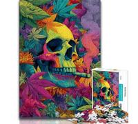 Rompecabezas de 1000 Piezas para Adultos y Adolescentes Rompecabezas de Calavera psicodélica para Adultos Diseño Vibrante y único Experiencia Relajante y desafiante 75x50cm