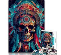 Rompecabezas de 1000 Piezas para Adultos y Adolescentes Rompecabezas de Calaveras de Las Primeras Naciones, con póster y Hoja de Trivia a Juego para Mayores de 14 años (tamaño 38x26cm)