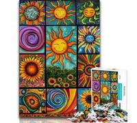 Rompecabezas de 1000 Piezas para Adultos y Adolescentes Rompecabezas de Collage de Sol para Adolescentes Noches de Juegos Juguete Colorido para Regalo en casa 75x50cm