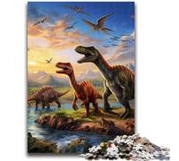 Rompecabezas de 1000 Piezas para Adultos y Adolescentes, Rompecabezas de Dinosaurios, Juguetes educativos, Juegos Familiares, Regalos para Amigos y Familiares (75x50cm)