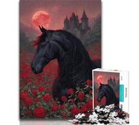 Rompecabezas de 1000 Piezas para Adultos y Adolescentes Rompecabezas de fantasía de Dark Horse de 1000 Piezas Juegos Divertidos Cada Pieza es única Juego Familiar desafiante y Divertido 75x50cm