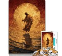 Rompecabezas de 1000 Piezas para Adultos y Adolescentes Rompecabezas de Jesús antiestrés desafío difícil Regalo de Amigo Secreto 38x26cm