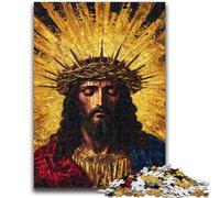 Rompecabezas de 1000 Piezas para Adultos y Adolescentes Rompecabezas de Jesús Dorado para Adolescentes, Ideal para Pasar el rato en casa, con póster y Hoja de Trivia a Juego (50x75cm)