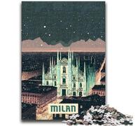 Rompecabezas de 1000 Piezas para Adultos y Adolescentes Rompecabezas de Milán para Adolescentes, Regalo de cumpleaños, decoración de Pared para Mayores de 14 años (50x75cm)