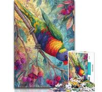 Rompecabezas de 1000 Piezas para Adultos y Adolescentes Rompecabezas de pájaros arcoíris atrevidos para Adolescentes para Juegos educativos Juguetes decoración única para el hogar y Regalos 38x26cm