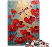 Rompecabezas de 1000 Piezas para Adultos y Adolescentes Rompecabezas de Pintura al óleo de Flores de Amapola para Adolescentes, Regalo de Amigo Secreto para Mayores de 14 años (50x75cm)