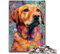 Rompecabezas de 1000 Piezas para Adultos y Adolescentes Rompecabezas de Pintura al óleo de Labrador Retriever para Adolescentes Pasa el rato en casa con póster y Hoja de Trivia a Juego (26x38cm)