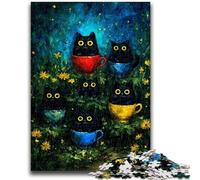 Rompecabezas de 1000 Piezas para Adultos y Adolescentes Rompecabezas del Gato de Night Sky, Ideal para Pasar el rato en casa con Piezas aleatorias Que se entrelazan (50x75cm)
