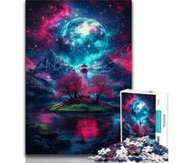 Rompecabezas de 1000 Piezas para Adultos y Adolescentes Rompecabezas Dengta Under The Blood Moon, Divertidos Juegos de decoración de Pared, cumpleaños y Navidad (tamaño 38x26cm)