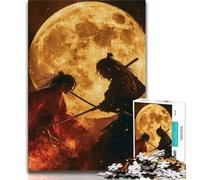 Rompecabezas de 1000 Piezas para Adultos y Adolescentes Rompecabezas Ninja bajo la Luna de Sangre para Adultos, cumpleaños para Mayores de 14 años (tamaño 38x26cm)