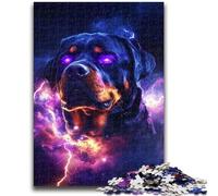 Rompecabezas de 1000 Piezas para Adultos y Adolescentes Rottweiler relámpago Ayuda a ejercitar el Cerebro Juguetes adictivos para Cultivar la Paciencia Colección de Artistas Bellas Artes 50x75cm