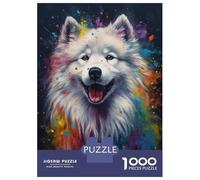 Rompecabezas De 1000 Piezas para Adultos Y Adolescentes Samoyed Painting Rompecabezas para Adultos Juegos Familiares Análisis Y Lógica Regalos De Cumpleaños Y Únicos 52x38cm/1000pcs