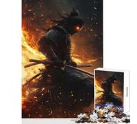 Rompecabezas de 1000 Piezas para Adultos y Adolescentes Samurái en Llamas Juguetes de Bricolaje Regalos de Amigo Secreto Juego Educativo interacción Entre Padres e Hijos tamaño 50x75cm