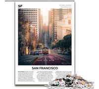 Rompecabezas de 1000 Piezas para Adultos y Adolescentes, San Francisco, Juego de ingenio, decoración de Pared, cumpleaños y Navidad (26x38cm) 1000 Piezas