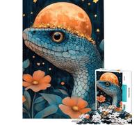 Rompecabezas de 1000 Piezas para Adultos y Adolescentes Serpiente con Corona Lunar Rompecabezas para Adultos y Familia Difícil (tamaño 38x52cm)