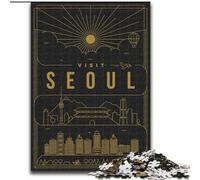 Rompecabezas de 1000 Piezas para Adultos y Adolescentes, Seúl, Corea del Sur, Juguetes de Entretenimiento Familiar con póster y Hoja de Trivia a Juego (50x75cm) 1000 Piezas