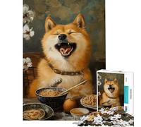 Rompecabezas de 1000 Piezas para Adultos y Adolescentes Shiba Inu Comiendo Fideos Ramen Un Reto para completar Pero un Juego de ingenio Divertido y con Humor para Mayores de 14 años (38x52cm)