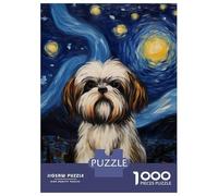 Rompecabezas De 1000 Piezas para Adultos Y Adolescentes Shih Tzu Vincent Van Gogh Rompecabezas para Adultos Juegos Familiares Análisis Y Lógica Regalos De Cumpleaños Y Únicos 38x26cm/1000pcs