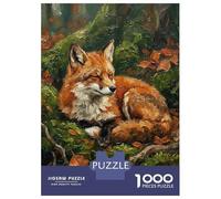 Rompecabezas De 1000 Piezas para Adultos Y Adolescentes Sleeping Fox in Autumn Forest Rompecabezas para Adultos Juegos Relajantes Mejora La Memoria Regalos De Cumpleaños Y Únicos 70x50cm/1000pcs