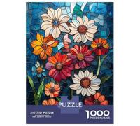 Rompecabezas De 1000 Piezas para Adultos Y Adolescentes Stained Glass Floral Mosaic Rompecabezas para Adultos Juegos Familiares Análisis Y Lógica Regalos De Cumpleaños Y Únicos 70x50cm/1000pcs