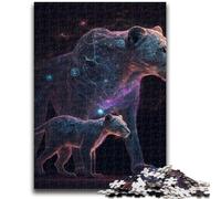 Rompecabezas de 1000 Piezas para Adultos y Adolescentes Starry Nights Lioness para Mayores de 14 años Juegos Familiares Juego de Navidad Regalos para Mujeres 50x75cm