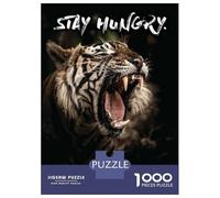 Rompecabezas De 1000 Piezas para Adultos Y Adolescentes Stay Hungry Tiger Rompecabezas Juegos Relajantes Regalos para Mujeres Cumpleaños Y Navidad 70x50cm/1000pcs