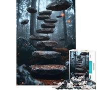 Rompecabezas de 1000 Piezas para Adultos y Adolescentes Surrealismo Un Sendero en el Bosque Conduce a una Escalera Actividades Divertidas en casa Decoración para el hogar Juegos Familiares