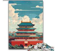 Rompecabezas de 1000 Piezas para Adultos y Adolescentes, Templo Prohibido, Juego Educativo Familiar con Piezas aleatorias Totalmente entrelazadas, 38x52cm