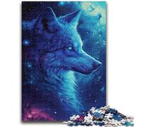 Rompecabezas de 1000 Piezas para Adultos y Adolescentes, The Blue Wolf, Juegos educativos, decoración del hogar, Adecuado para decoración de Escritorio, 38x26cm