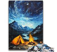 Rompecabezas de 1000 Piezas para Adultos y Adolescentes, Tienda bajo el Cielo Nocturno, Apto para Mayores de 14 años, Juego Intelectual, Juego Educativo para cumpleaños y Navidad, 26x38cm