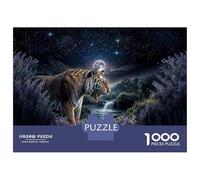 Rompecabezas De 1000 Piezas para Adultos Y Adolescentes Tiger Under Moonlight Rompecabezas para Adultos Juego Práctico Una Obra De Arte Difícil Y Desafiante 70x50cm/1000pcs