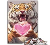 Rompecabezas de 1000 Piezas para Adultos y Adolescentes Tigre con un corazón Apto para Mayores de 14 años Juegos Familiares Oferta como Regalo para Toda la Familia 50x75cm