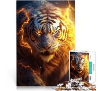Rompecabezas de 1000 Piezas para Adultos y Adolescentes “Tigre de energía poderosa” ，para y a Partir de 14 años Juegos Educativos Juego de Decoración del Hogar. Regalos de Juegos desafiantes。