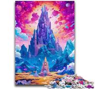 Rompecabezas de 1000 Piezas para Adultos y Adolescentes: Torres Azules y Castillo Dorado, Ideal para aliviar el estrés, un desafío difícil, Toda la Familia, 26x38cm