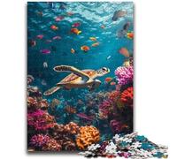 Rompecabezas de 1000 Piezas para Adultos y Adolescentes: Tortuga en el océano Un Juego desafiante, Ideal para Regalar a Toda la Familia (38x26cm)
