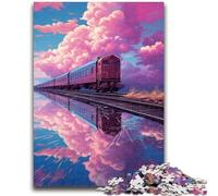 Rompecabezas de 1000 Piezas para Adultos y Adolescentes, Tren sobre el Agua, Juego de Preguntas y respuestas, decoración de Pared, cumpleaños y Navidad (50x75cm)