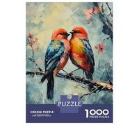 Rompecabezas De 1000 Piezas para Adultos Y Adolescentes Two Birds on A Branch Painting Rompecabezas para Adultos Juegos Familiares Decoración De Pared Difícil Y Desafiante 70x50cm/1000pcs