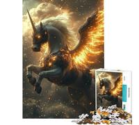 Rompecabezas de 1000 Piezas para Adultos y Adolescentes Unicornio Alado de Fuego Juguetes educativos Juego práctico para divertirse en Familia Regalos de Amigo Invisible (tamaño 38x52cm)