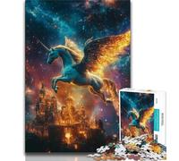Rompecabezas de 1000 Piezas para Adultos y Adolescentes: Unicornio del Universo Desafío difícil para aliviar el estrés Cada Pieza es única Juego Familiar desafiante y Divertido 75x50cm