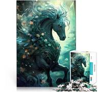 Rompecabezas de 1000 Piezas para Adultos y Adolescentes Unicornio Negro para Mayores de 14 años Juego de Preguntas Actividades Divertidas en casa, Regalos de cumpleaños, Regalos de Viaje