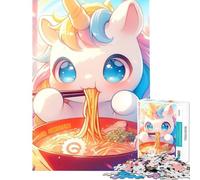Rompecabezas de 1000 Piezas para Adultos y Adolescentes Unicornio Ramen Cuento de Hadas Juguete Intelectual Juego Relajante antiestrés Excelentes Regalos y Juguetes (tamaño 38x26cm)