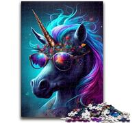 Rompecabezas de 1000 Piezas para Adultos y Adolescentes: Unicornios con Gafas Rompecabezas de 1000 Piezas Juguetes educativos, Juegos Familiares, cumpleaños (50x75cm)