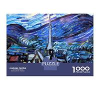 Rompecabezas De 1000 Piezas para Adultos Y Adolescentes Van Gogh Starry Night Rompecabezas para Adultos Juego De Ingenio Arte De Pared Regalos De Cumpleaños Y Únicos 70x50cm/1000pcs