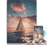 Rompecabezas de 1000 Piezas para Adultos y Adolescentes: velero navegando por el océano, Ideal para Relajarse y Pasar el rato Entre Padres e Hijos (75x50cm)