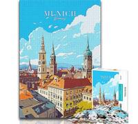 Rompecabezas de 1000 Piezas para Adultos y Adolescentes, Viaje a Baviera y Múnich, Ideal como Juego Educativo, Regalo de cumpleaños, decoración de Pared (75x50cm)