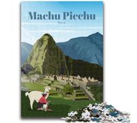 Rompecabezas de 1000 Piezas para Adultos y Adolescentes, Viaje a Machu Picchu, Rompecabezas para Adultos, Juego Familiar para aliviar el estrés, desafío difícil, Adecuado para Parejas (26x38cm)