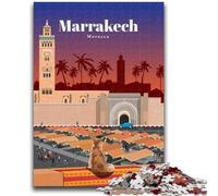 Rompecabezas de 1000 Piezas para Adultos y Adolescentes Viaje a Marrakech Regalos Divertidos para Familiares y Amigos para Mayores de 14 años (tamaño 50x75cm)