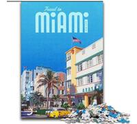 Rompecabezas de 1000 Piezas para Adultos y Adolescentes, Viaje a Miami, Juguete Educativo Intelectual descompresor, Regalo de Amigo Secreto (50x75cm) 1000 Piezas