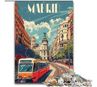 Rompecabezas de 1000 Piezas para Adultos y Adolescentes Vibraciones de la Ciudad de Madrid Ayuda al Cerebro a ejercitar Juguetes adictivos para Cultivar la Paciencia Interacción Entre Padres e Hijos